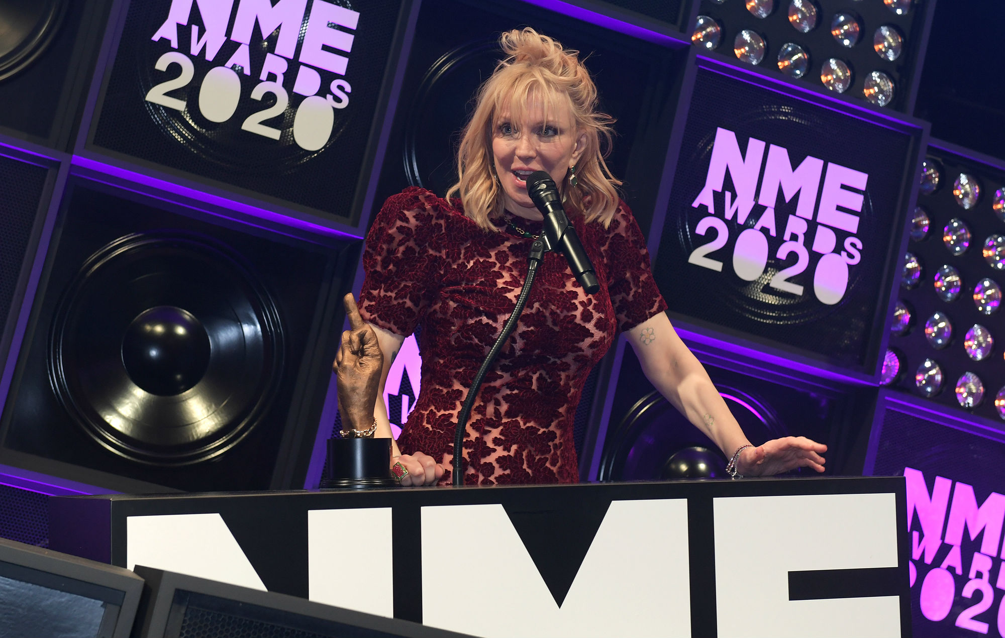 Courtney Love attends The NME Awards 2020 at the O2 Academy Brixton on February 12, 2020 in London, England. (Photo by David M. Benett/Dave Benett/Getty Images)