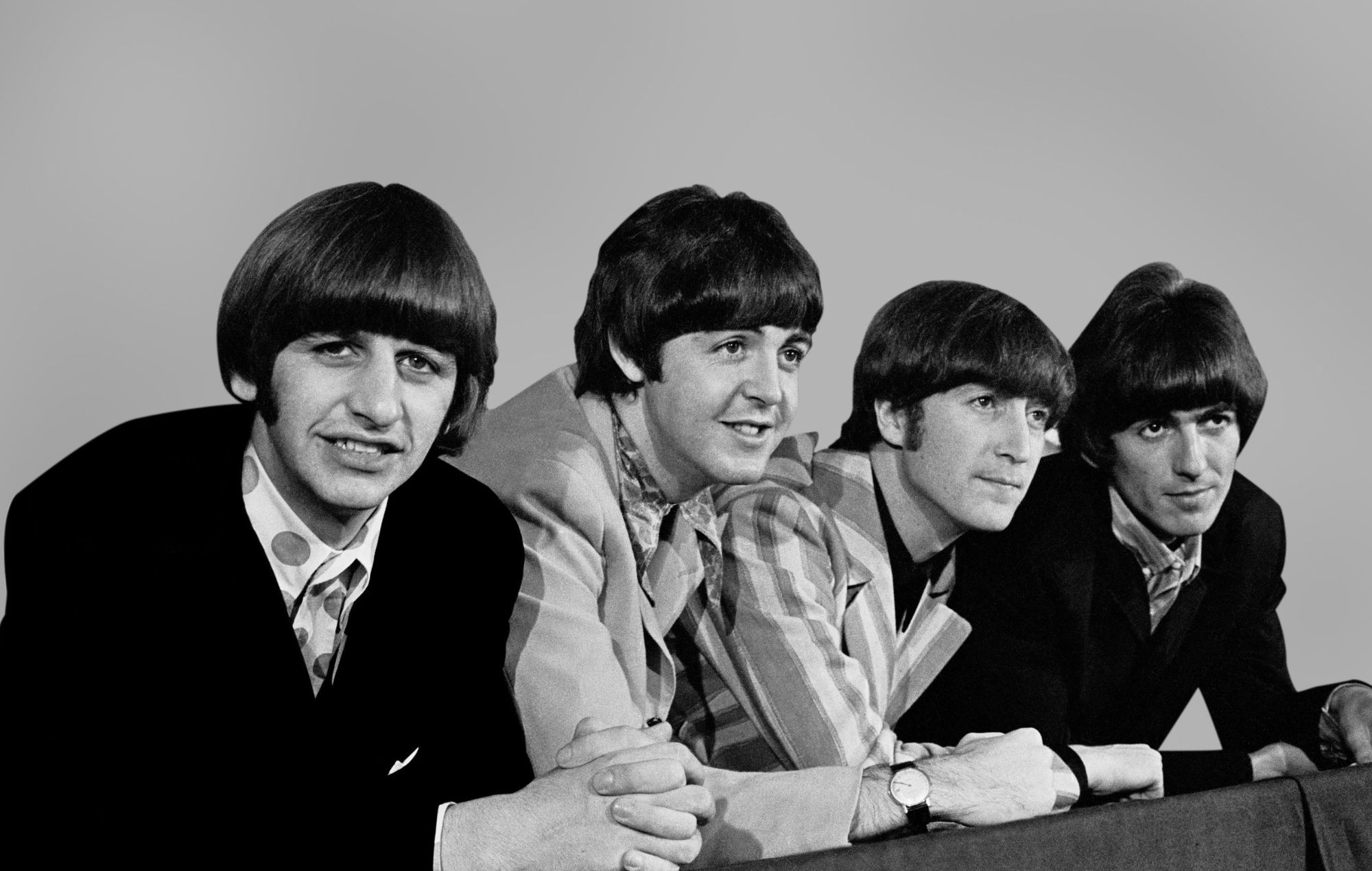 The Beatles during a press conference on August 6, 1966 in New York, New York