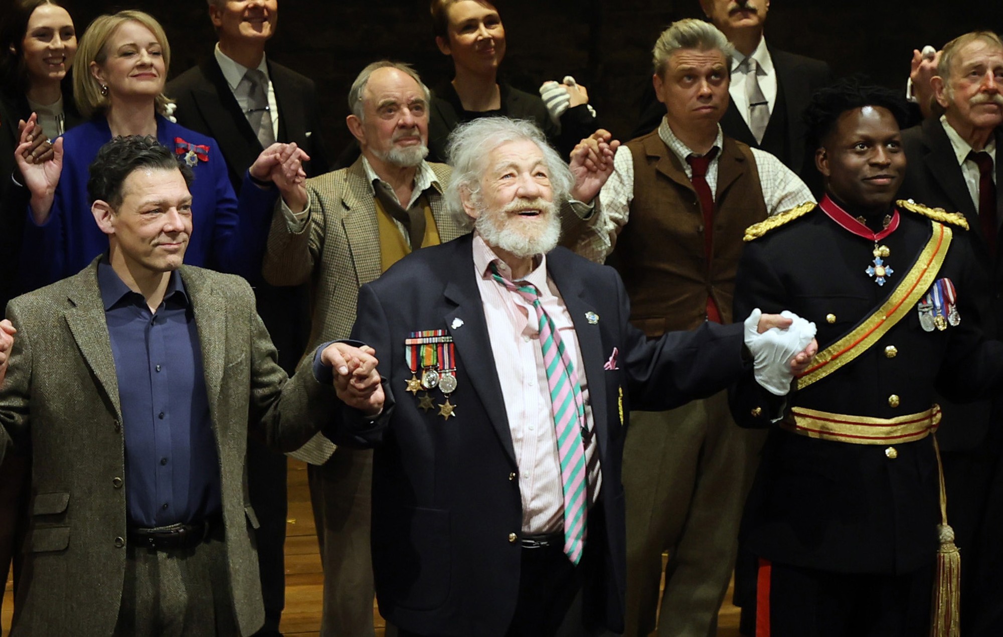 Ian McKellen and the cast of 'Player Kings'.