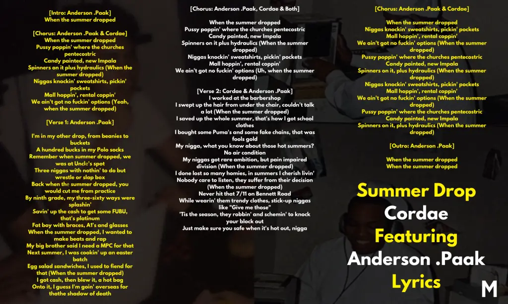 Cordae Summer Drop Lyrics