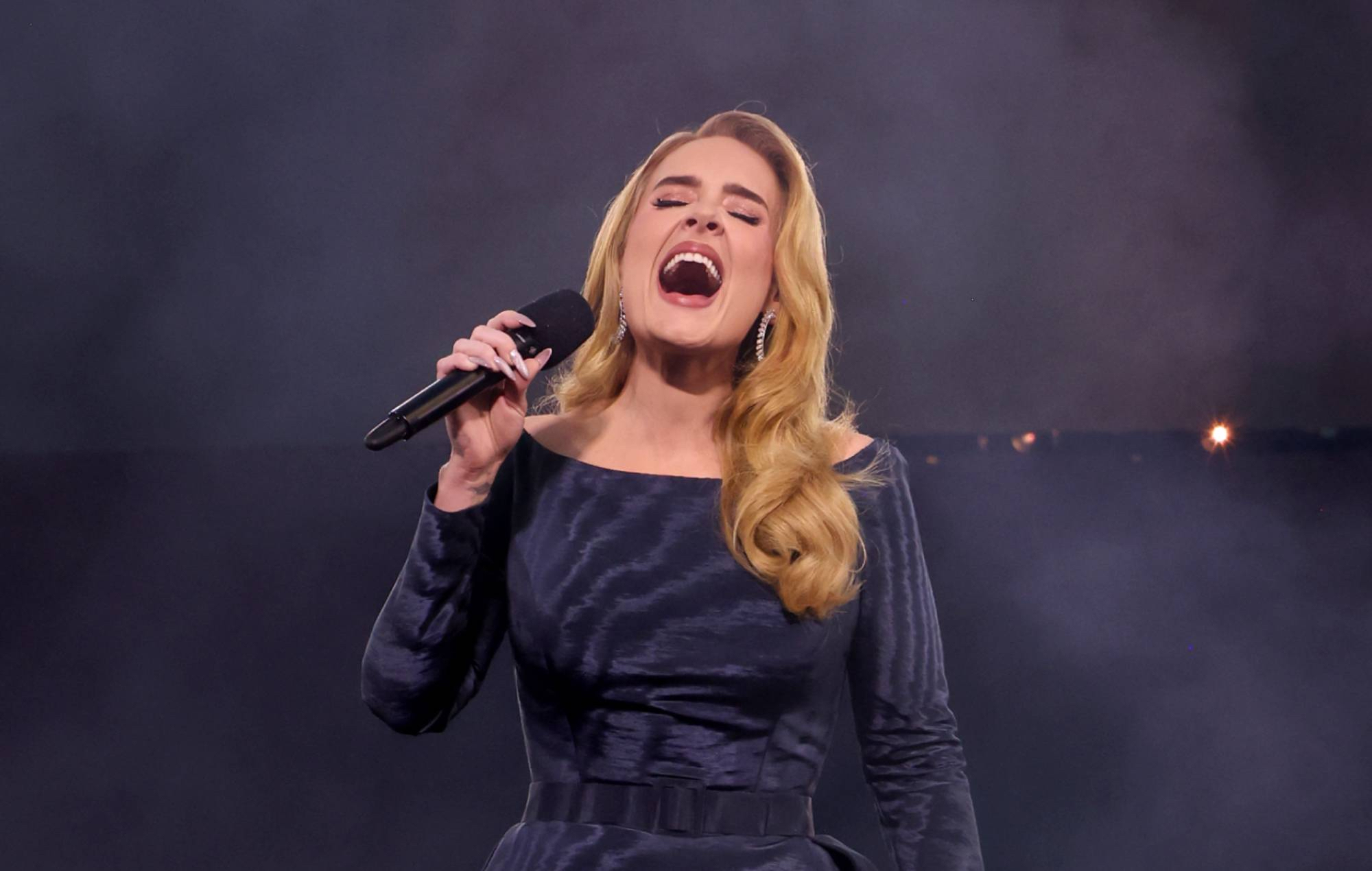 Adele performing live on stage in Munich, Germany