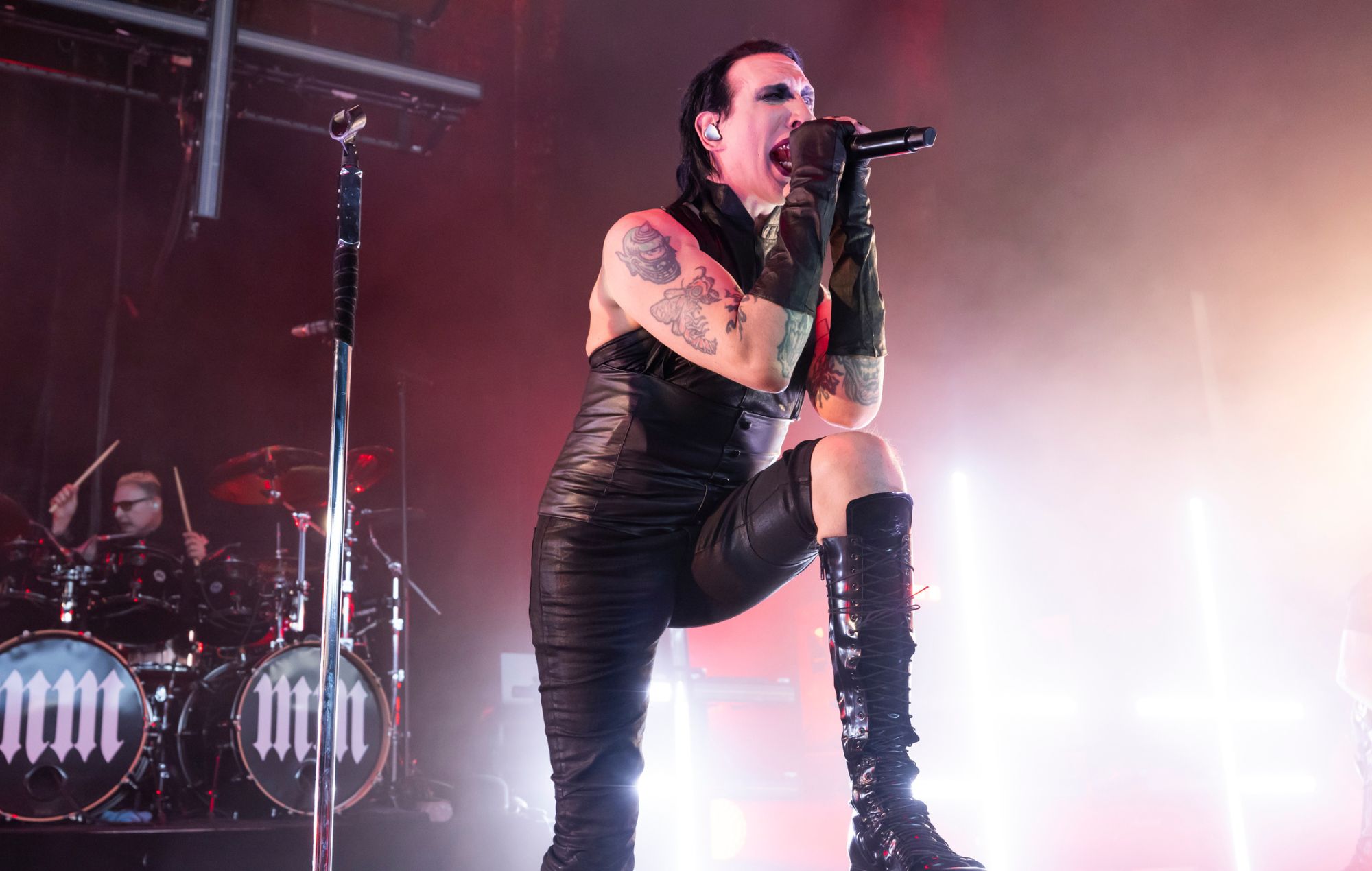 Marilyn Manson performs at Pine Knob Music Theatre on August 07, 2024.