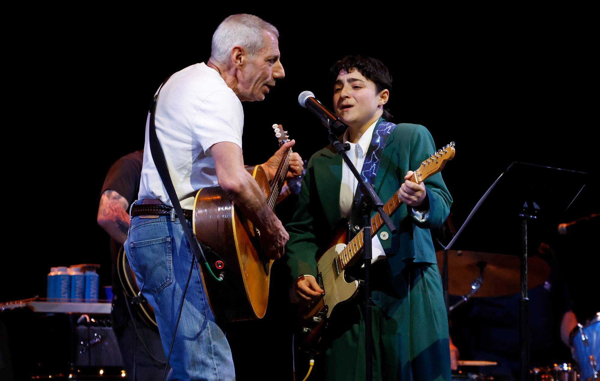 Rick Antonoff and Claud perform with Hank Heaven and Bleachers during the 10th Annual Ally Coalition Talent Show at NYU Skirball Center on December 17, 2024 in New York City. (Photo by Taylor Hill/Getty Images for The Ally Coalition)