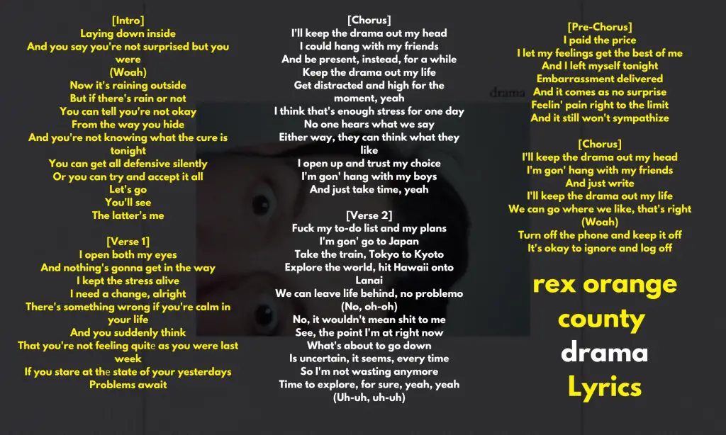 Rex Orange County Drama Lyrics 