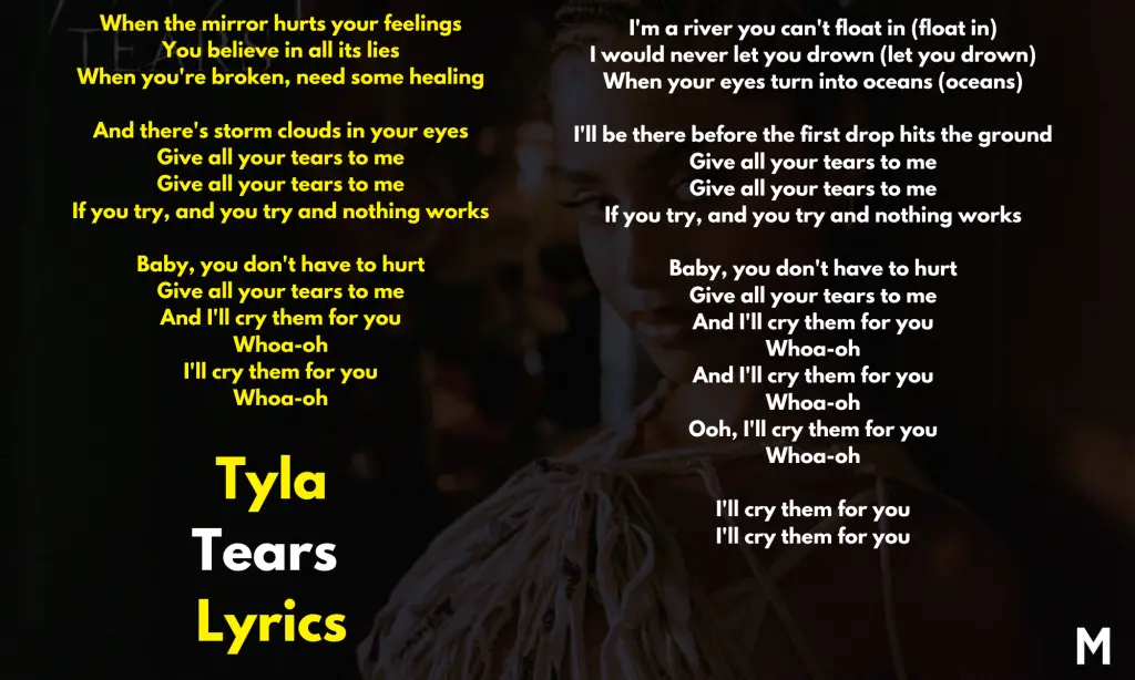 Tyla Tears lyrics 