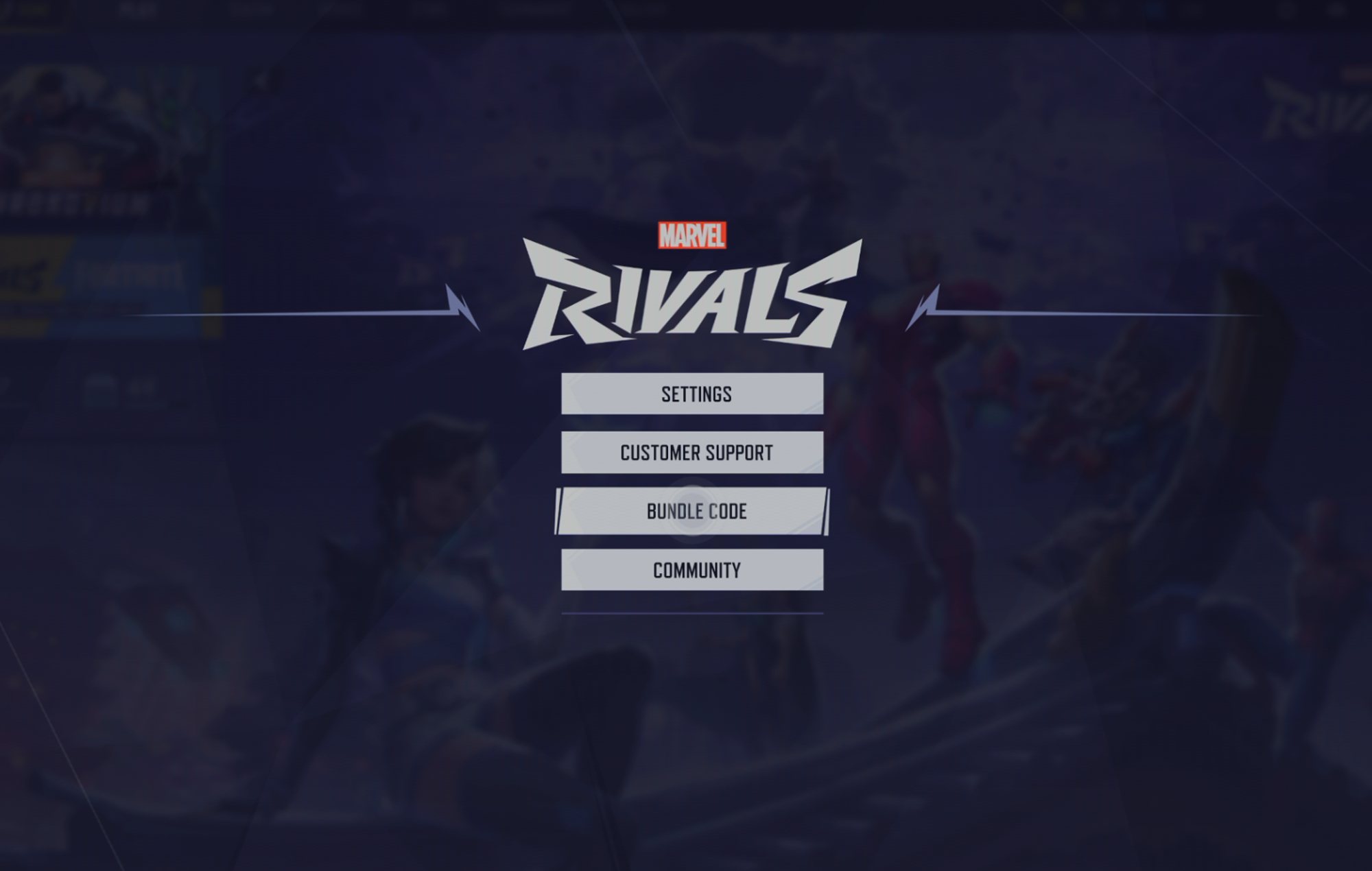 Marvel Rivals Codes: The menu can be seen