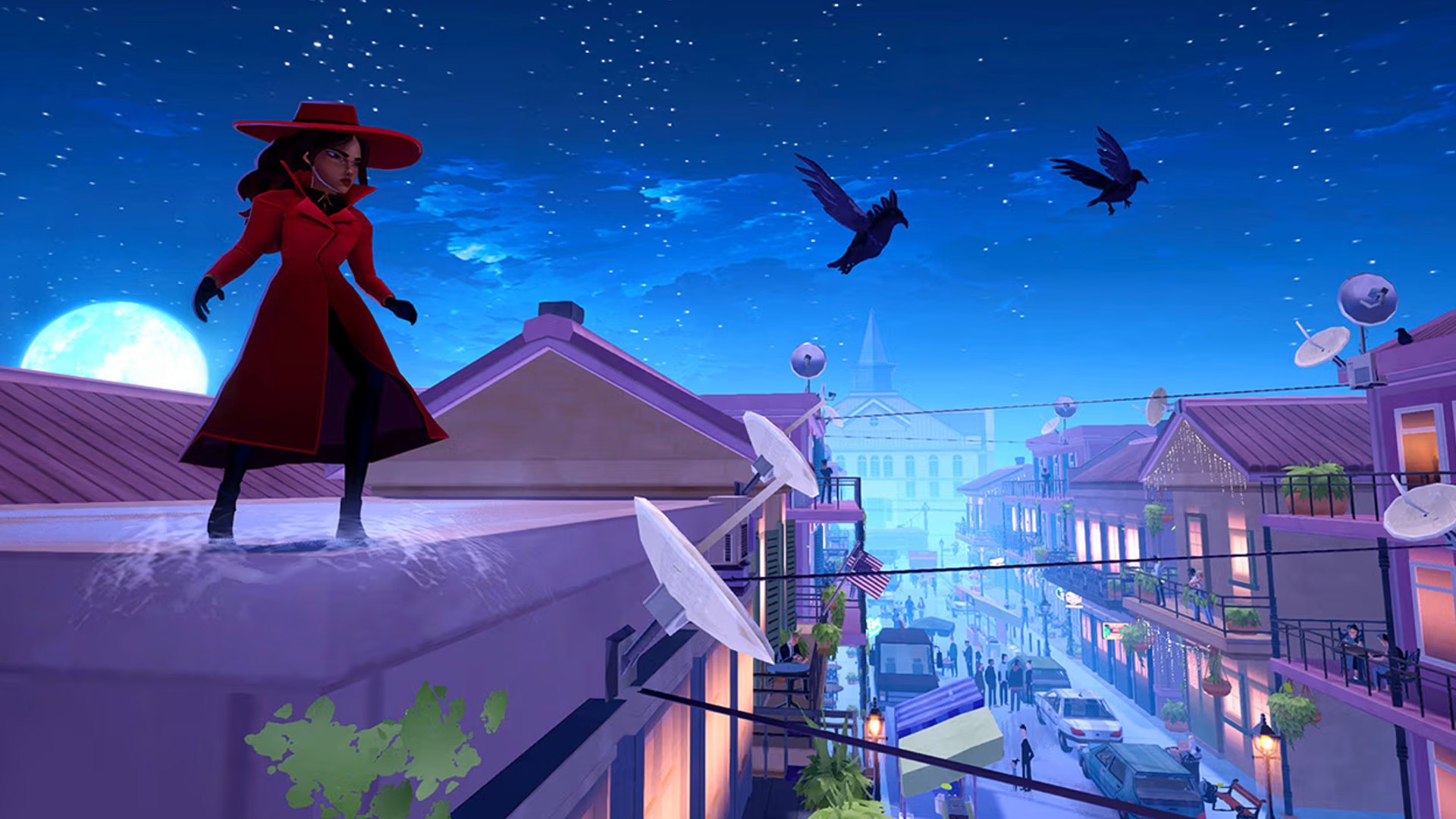 PS Plus March 2025 Games: Carmen can be seen on a rooftop