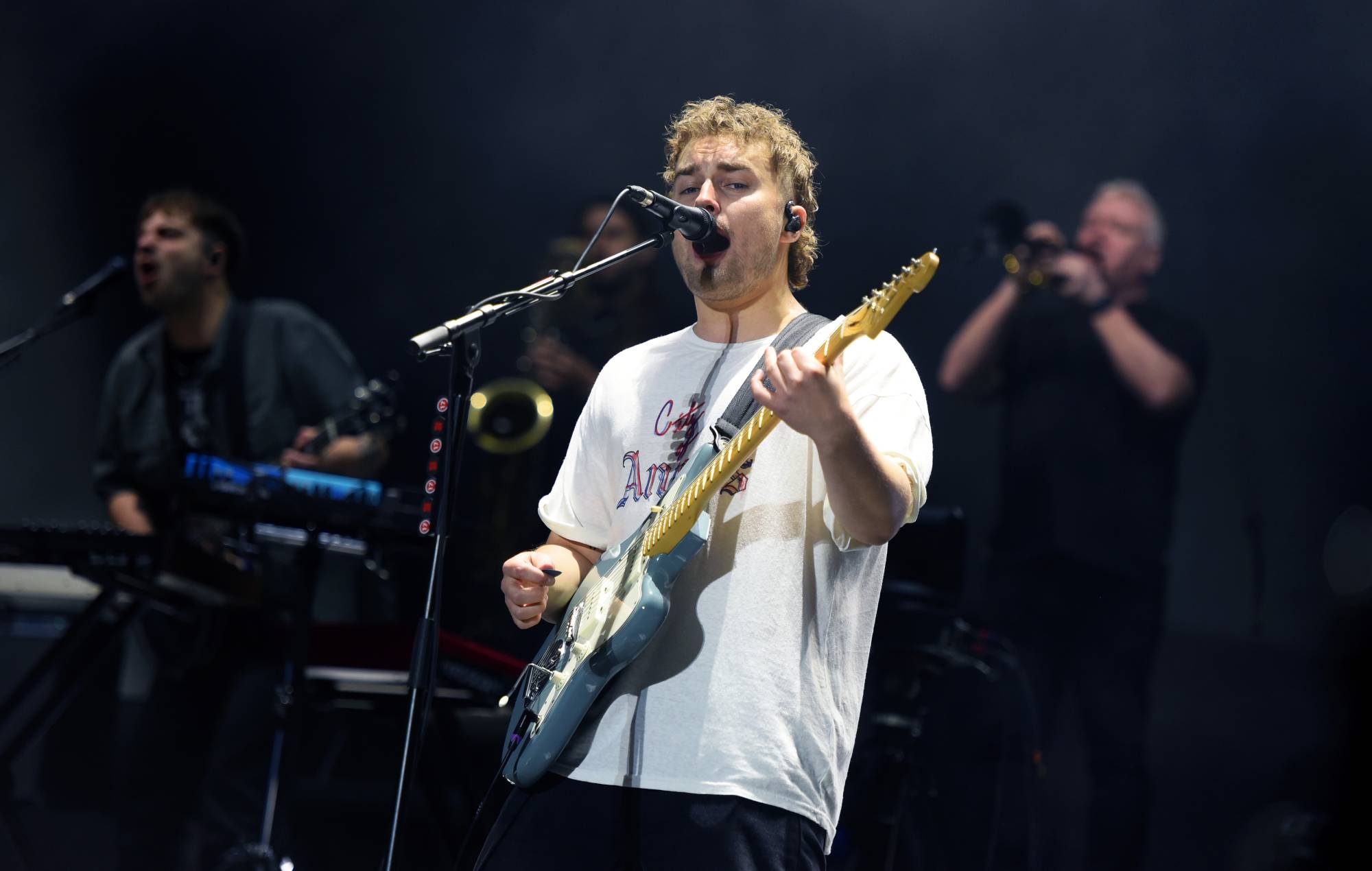 Sam Fender performs on Day 2 of Leeds Festival 2023 at Bramham Park on August 26, 2023 in Leeds, England. (Photo by Matthew Baker/Getty Images)