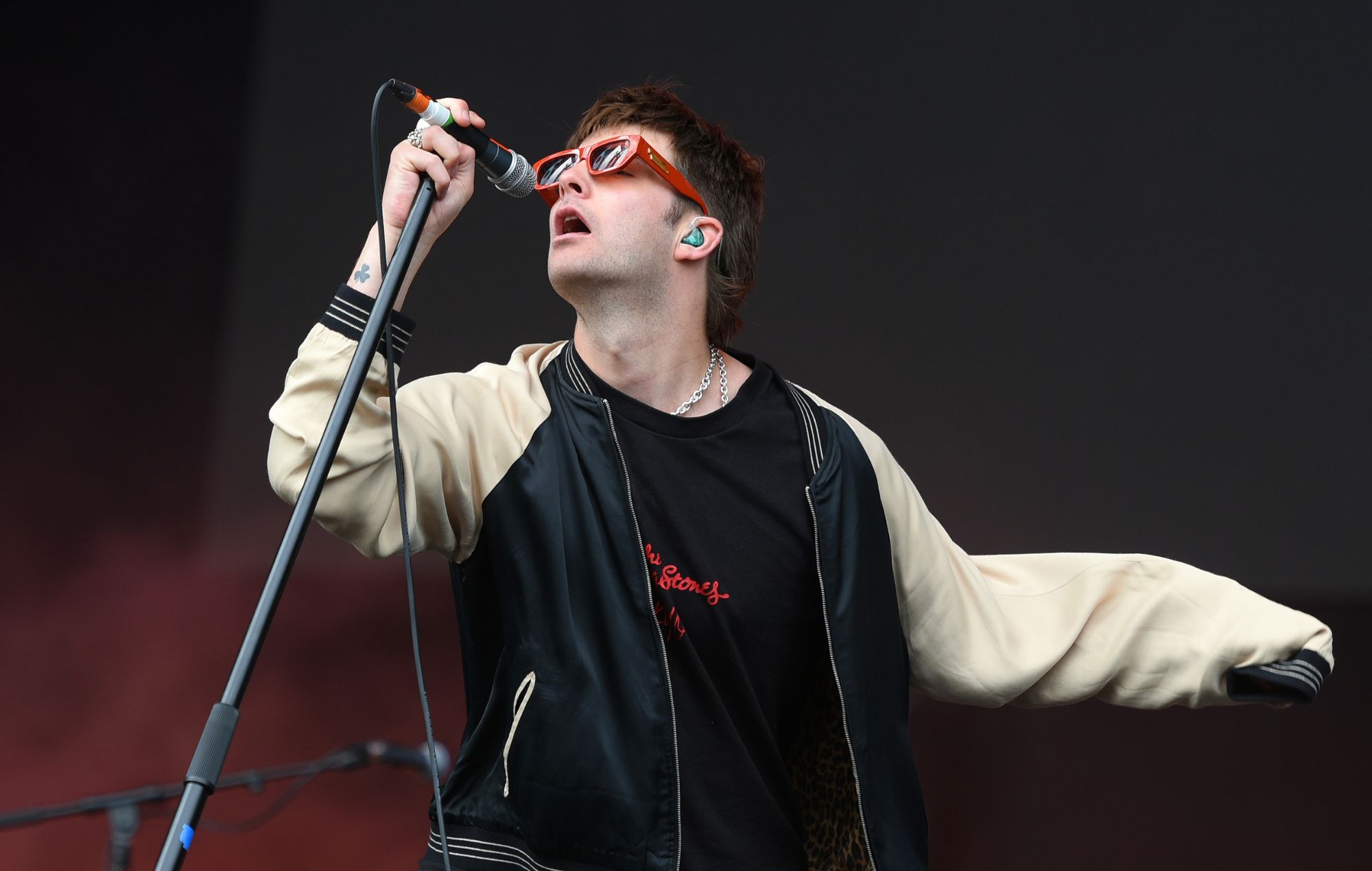 Grian Chatten of Fontaines D.C. performs on the Main Stage during day three of Leeds Festival 2024