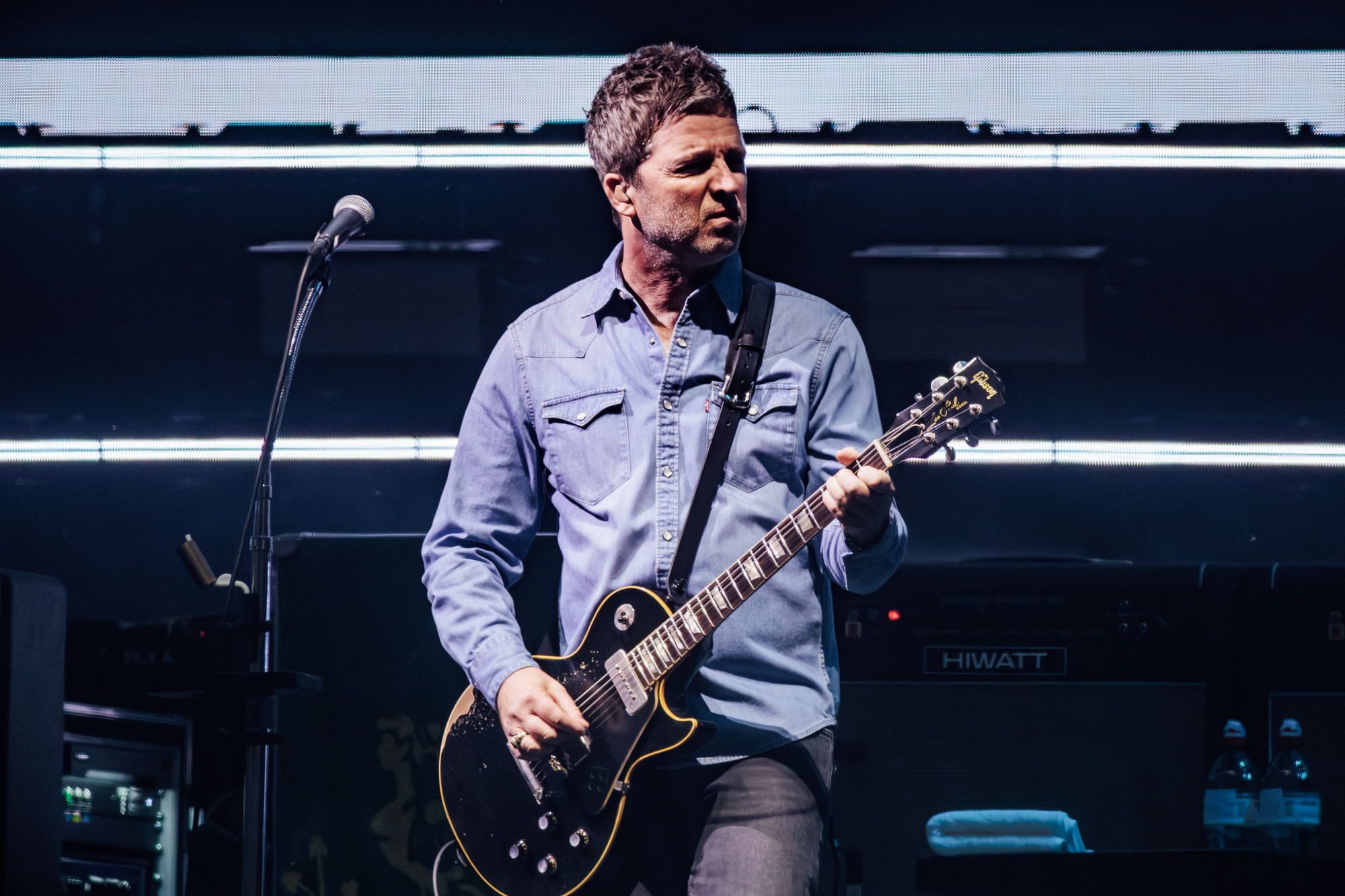 DO NOT RE-USE: Oasis' Noel Gallagher, live in Cardiff. Credit: Andy Ford for NME