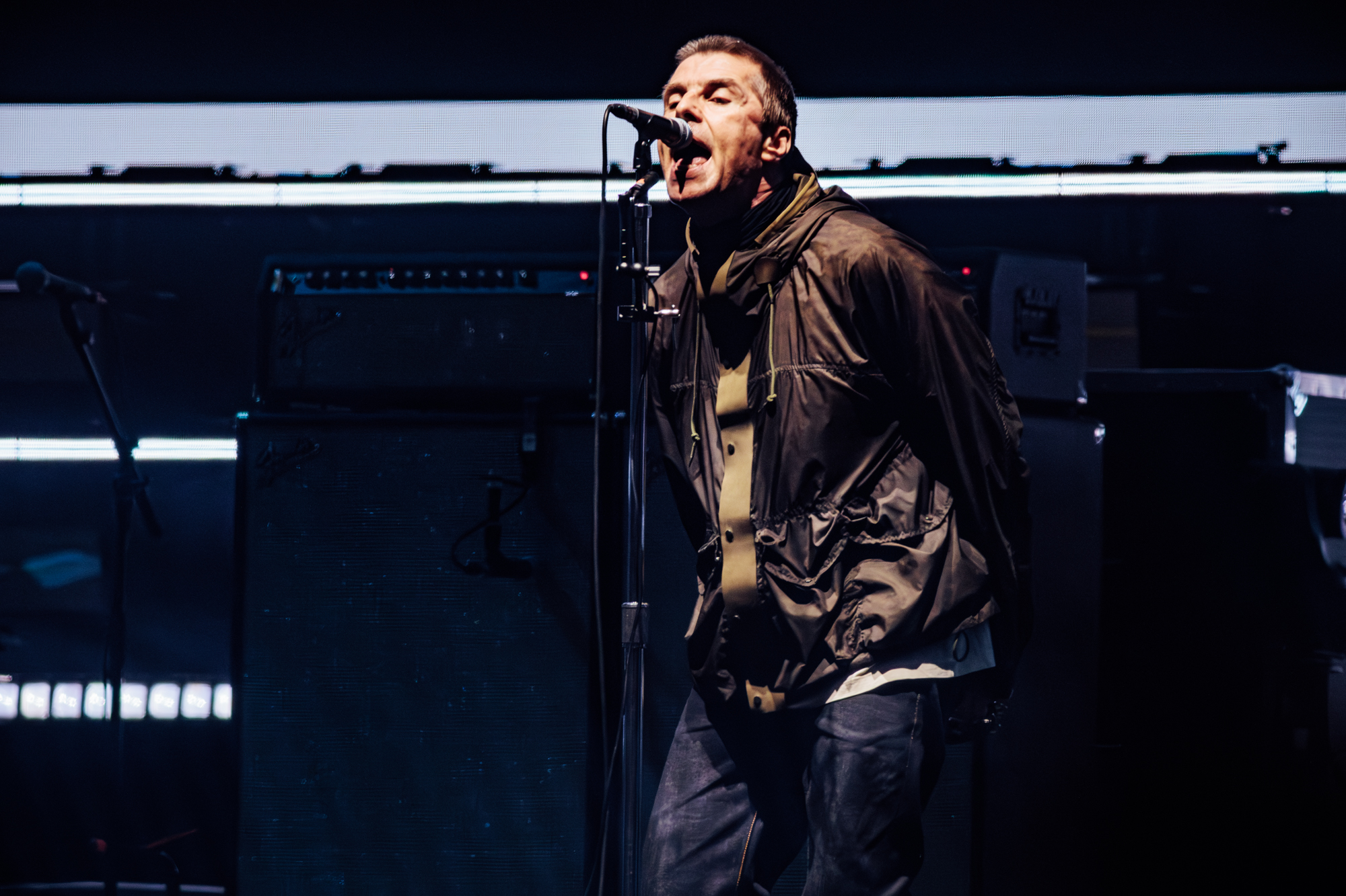 DO NOT RE-USE: Oasis' Liam Gallagher, live in Cardiff. Credit: Andy Ford for NME