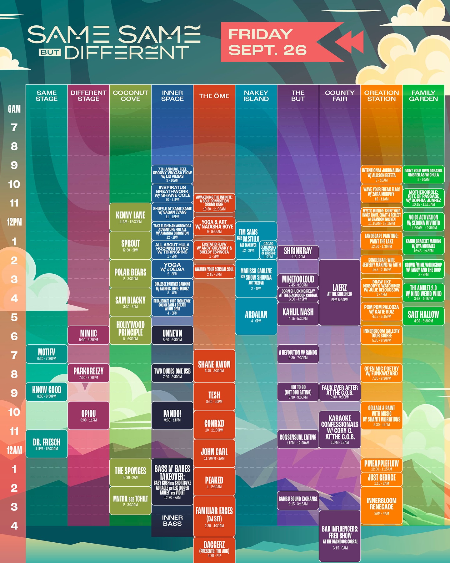 Same Same But Different 2025 Set Times Friday