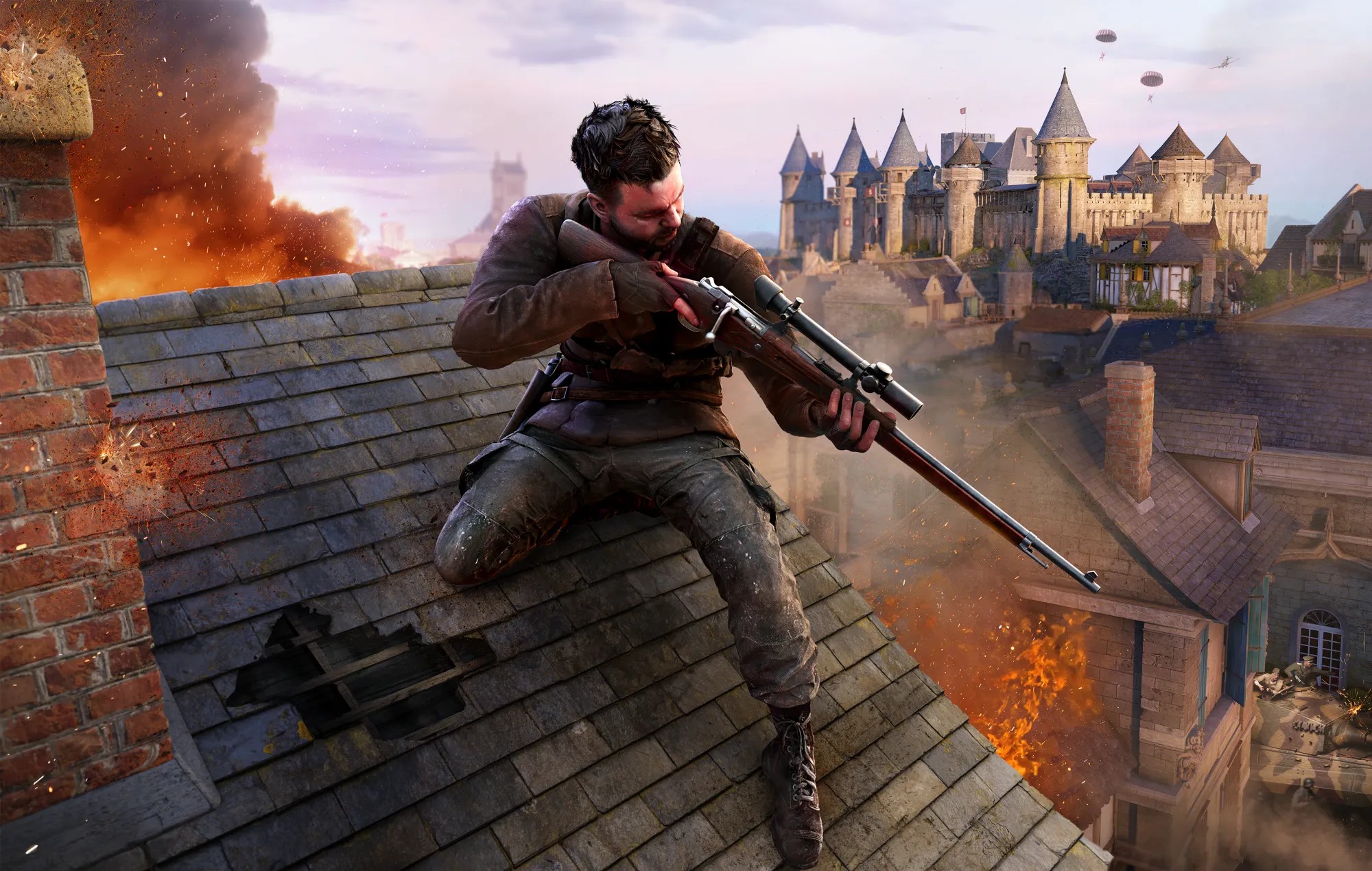 PS Plus January 2026 Games: A man can be seen sniping on a roof.