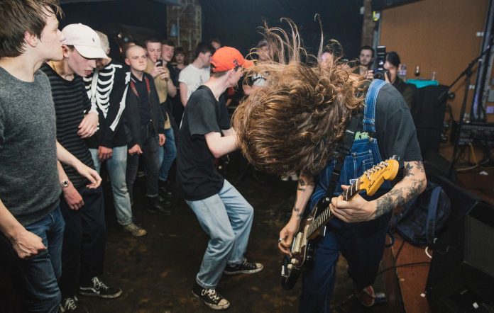 Bloody Knees perform on stage at Headrow House. CREDIT: Andrew Benge/Redferns/Getty